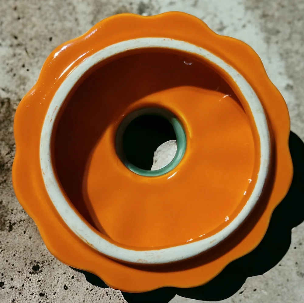 Vtg Halloween Russ Berrie Ceramic Pumpkin Jack O Lantern Candle Holder